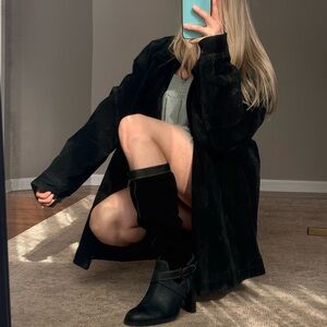 City Streets Black Leather Suede Jacket